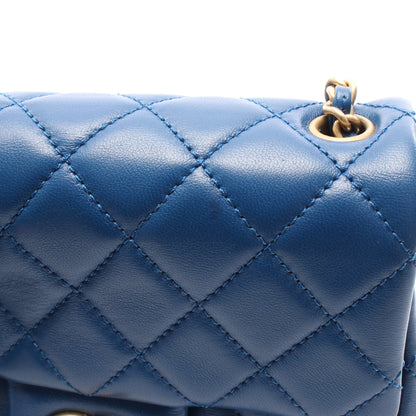 チェーンショルダーバッグ レザー ブルー ゴールド金具 シャネル バッグ CHANEL