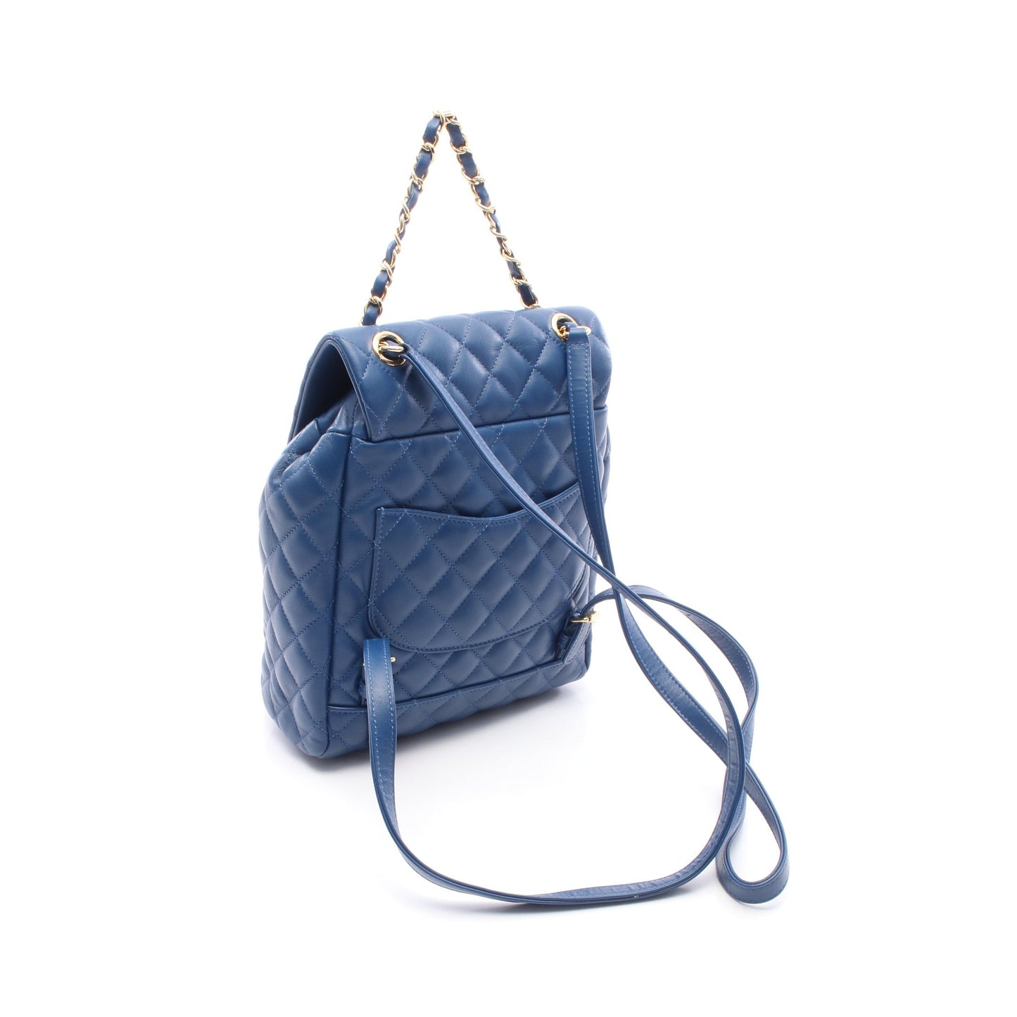 マトラッセ バックパック リュックサック ラムスキン ブルー ゴールド金具 シャネル バッグ CHANEL