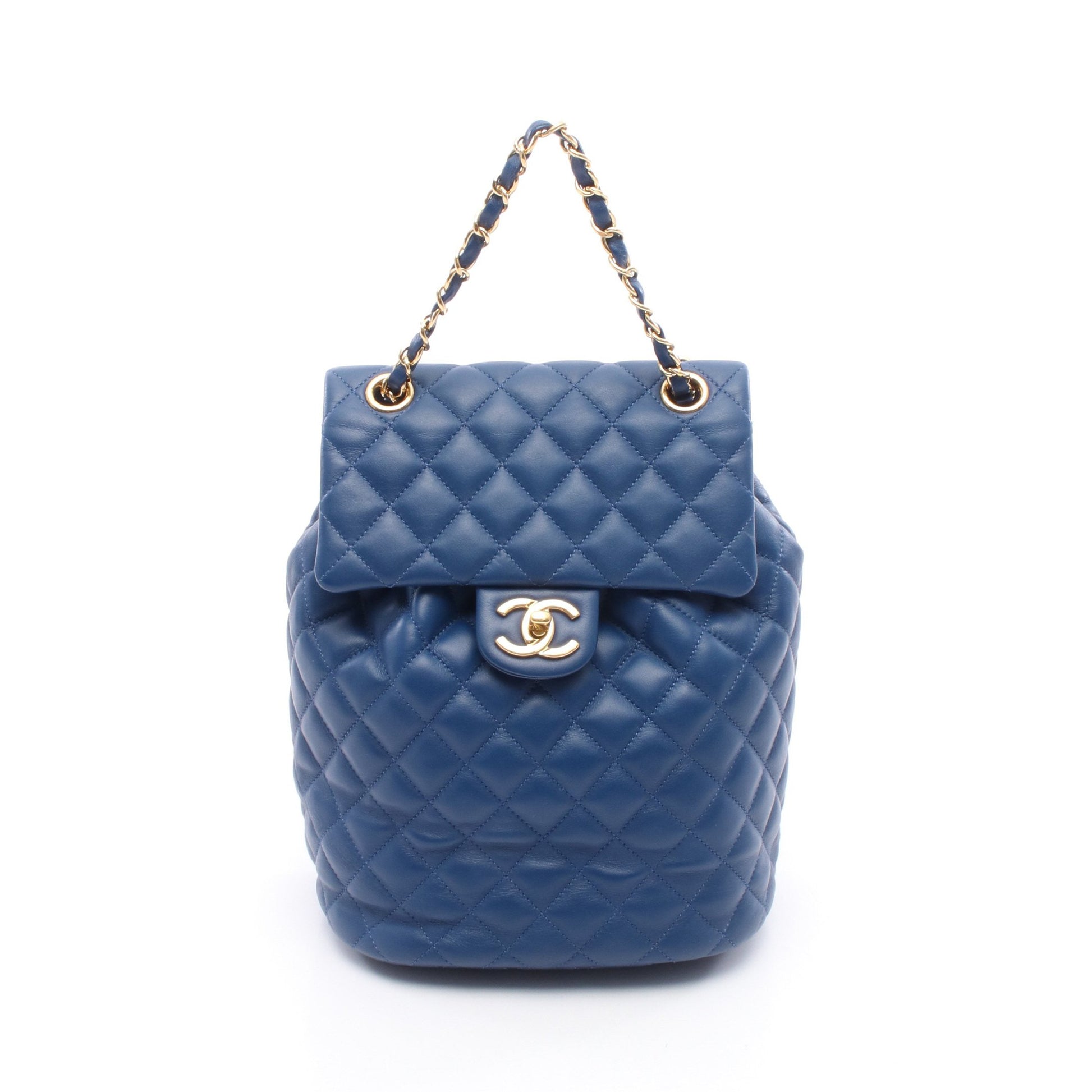 マトラッセ バックパック リュックサック ラムスキン ブルー ゴールド金具 シャネル バッグ CHANEL