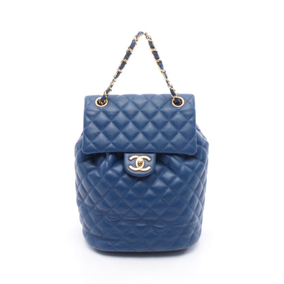 マトラッセ バックパック リュックサック ラムスキン ブルー ゴールド金具 シャネル バッグ CHANEL