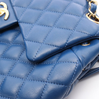 マトラッセ バックパック リュックサック ラムスキン ブルー ゴールド金具 シャネル バッグ CHANEL
