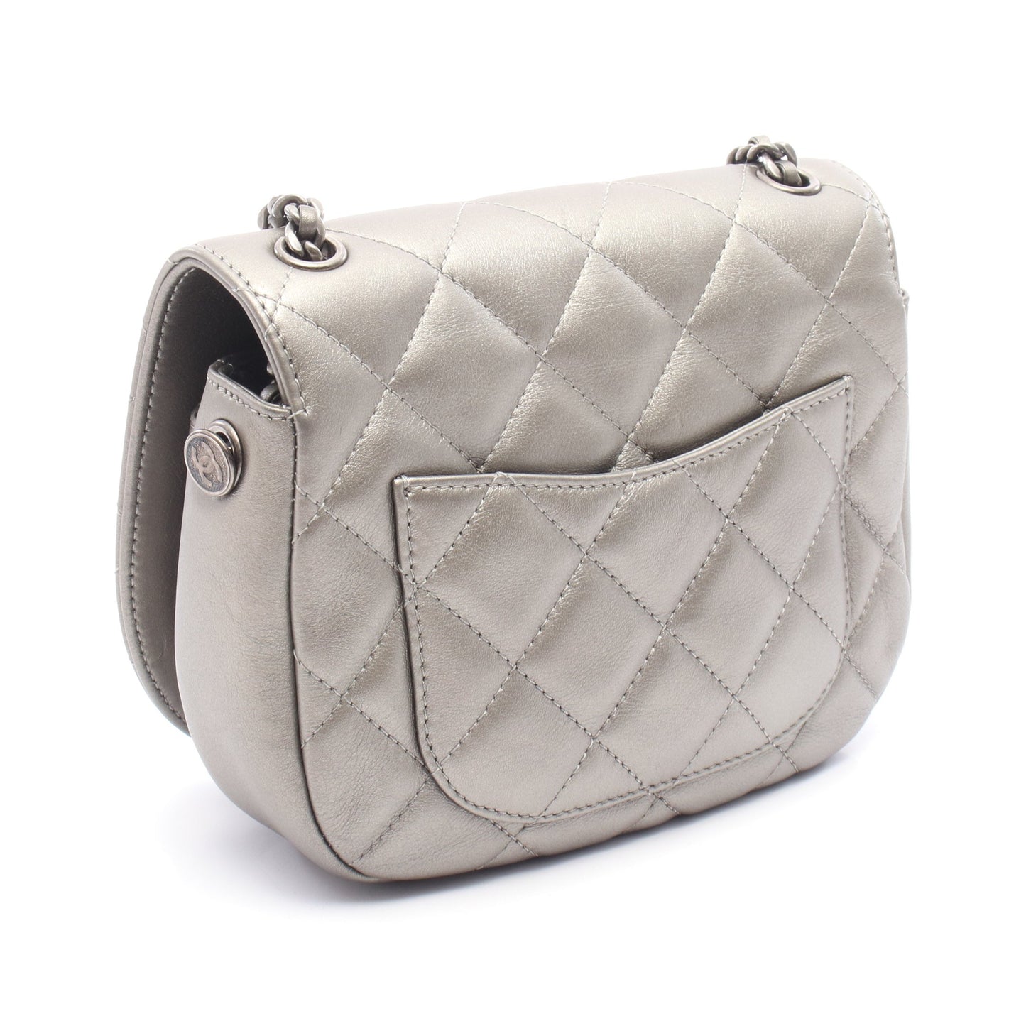 チェーンショルダーバッグ レザー シャンパンゴールド シルバー金具 シャネル バッグ CHANEL