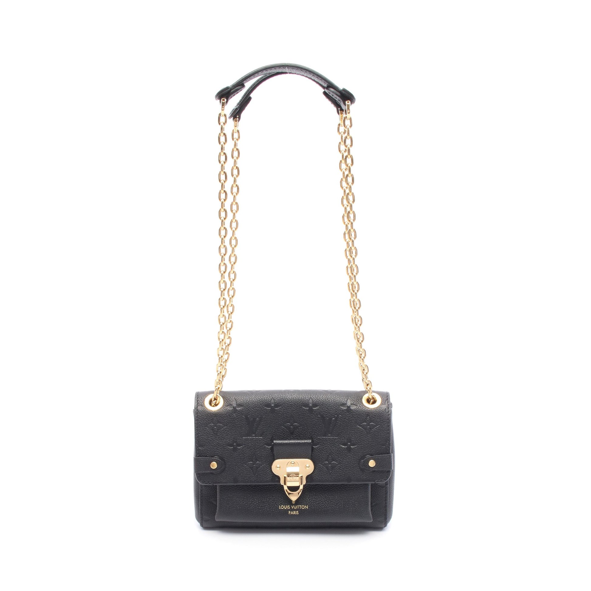 ヴァヴァンBB モノグラムアンプラント ノワール Wチェーンショルダーバッグ レザー ブラック ルイヴィトン バッグ LOUIS VUITTON