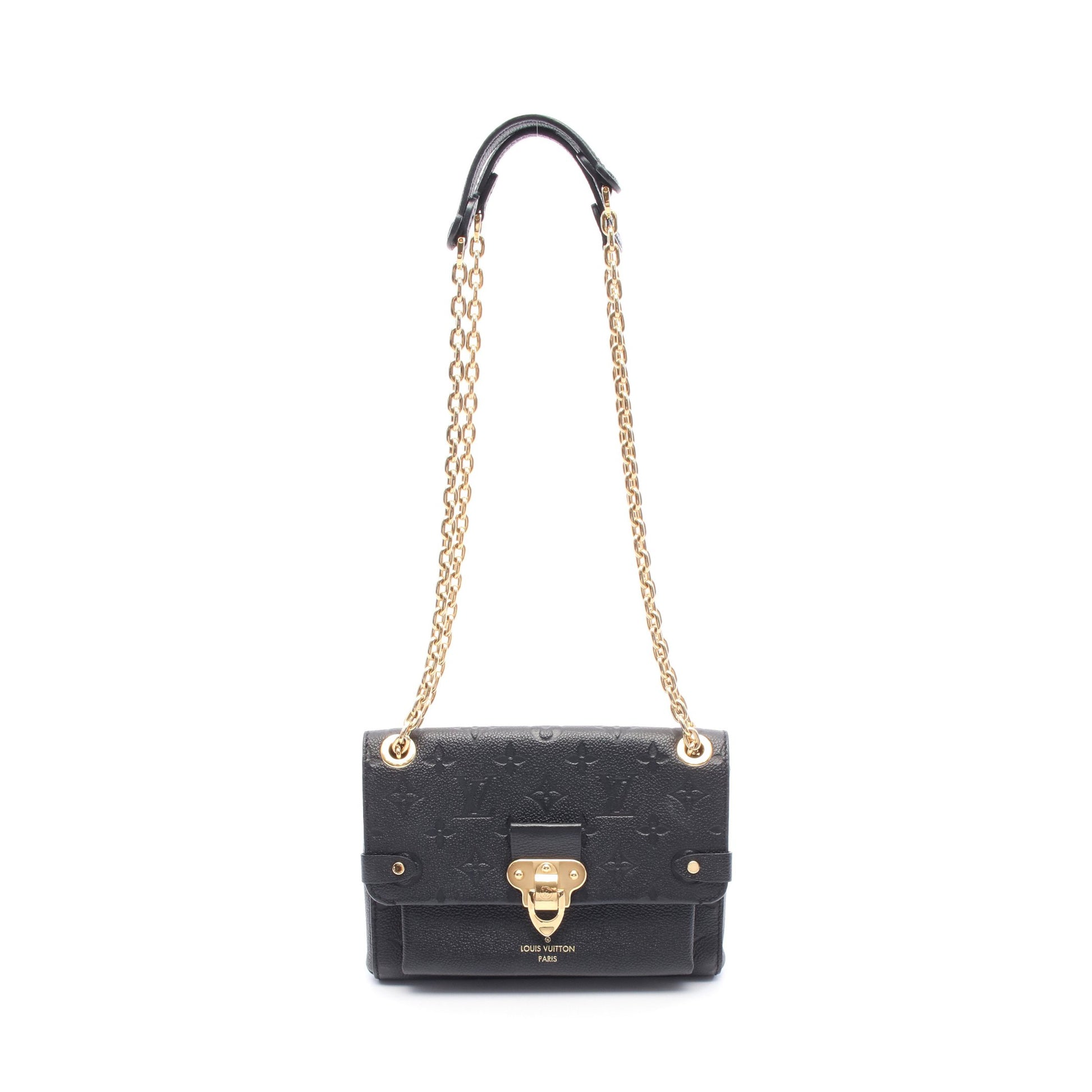 ヴァヴァンBB モノグラムアンプラント ノワール Wチェーンショルダーバッグ レザー ブラック ルイヴィトン バッグ LOUIS VUITTON