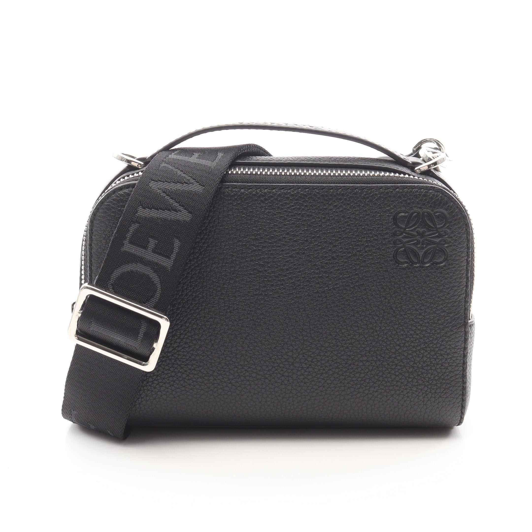 未使用に近い✨ロエベ　2wayバッグ　レザー　ブラック　黒 クロスボディ カメラバッグ ミニ ハンドバッグ レザー ブラック 2WAY