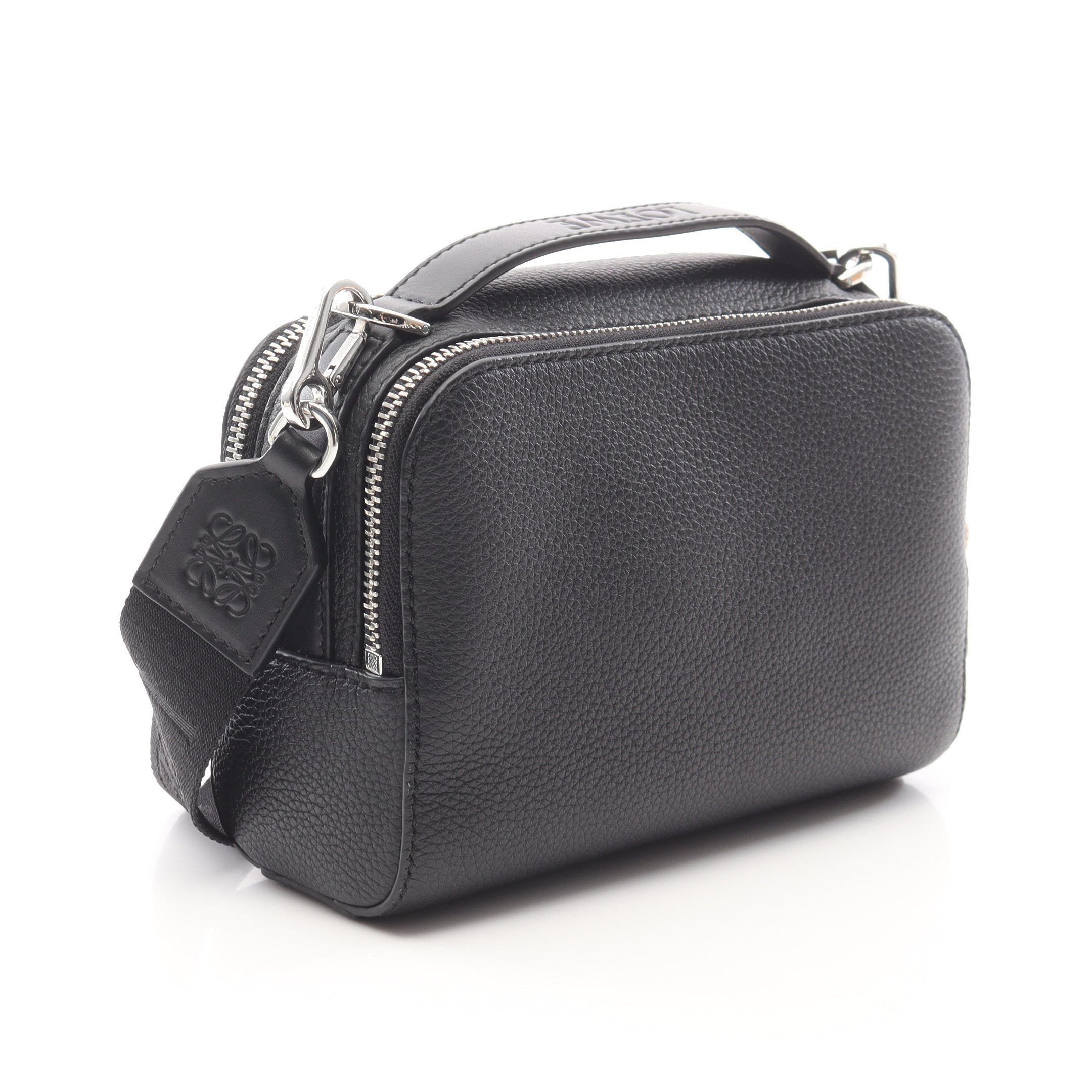 クロスボディ カメラバッグ ミニ ハンドバッグ レザー ブラック 2WAY