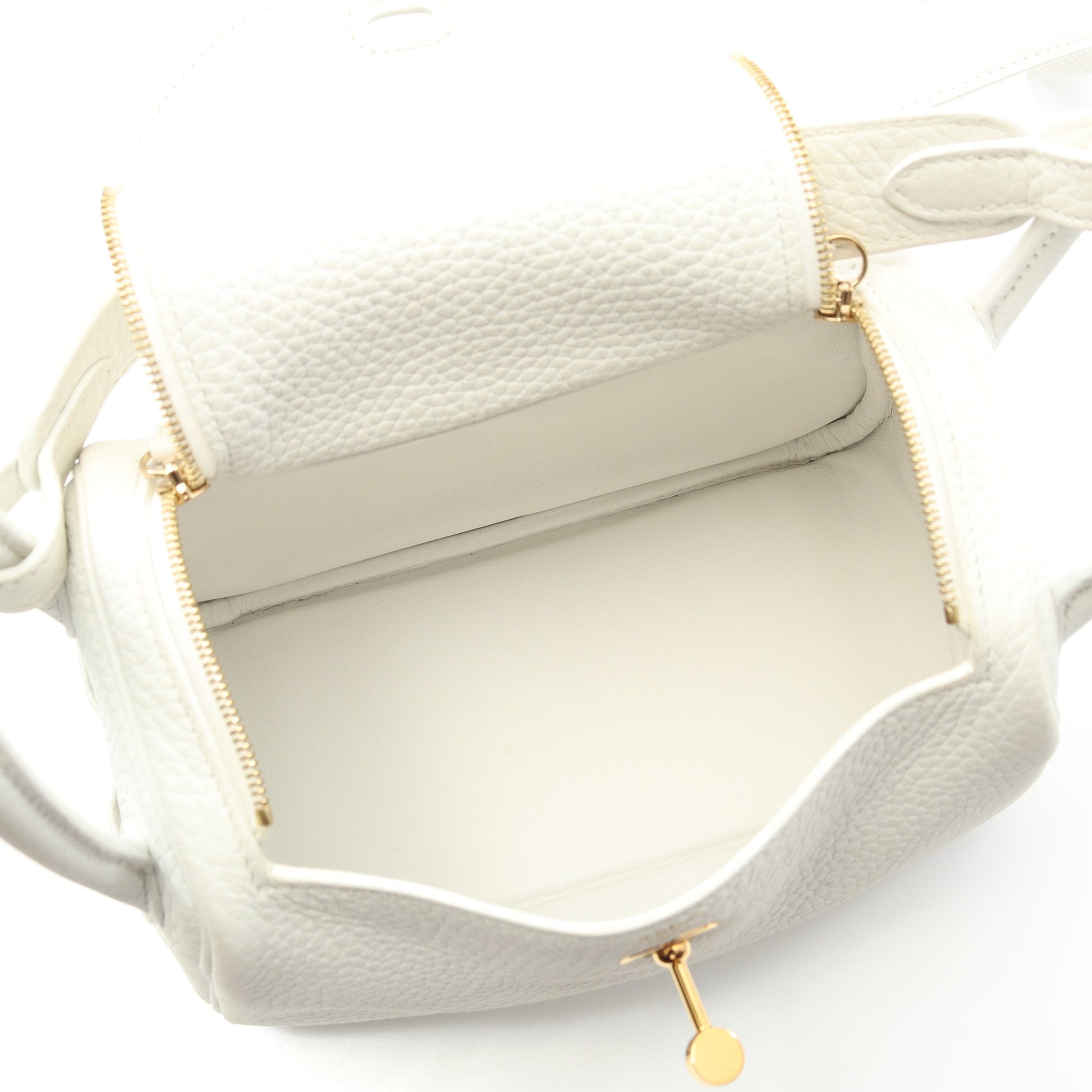 リンディ ミニ ニューホワイト ショルダーバッグ トリヨンクレマンス ホワイト ゴールド金具 B刻印 エルメス バッグ HERMES