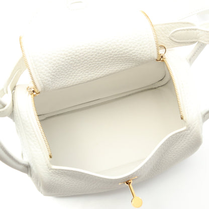リンディ ミニ ニューホワイト ショルダーバッグ トリヨンクレマンス ホワイト ゴールド金具 B刻印 エルメス バッグ HERMES