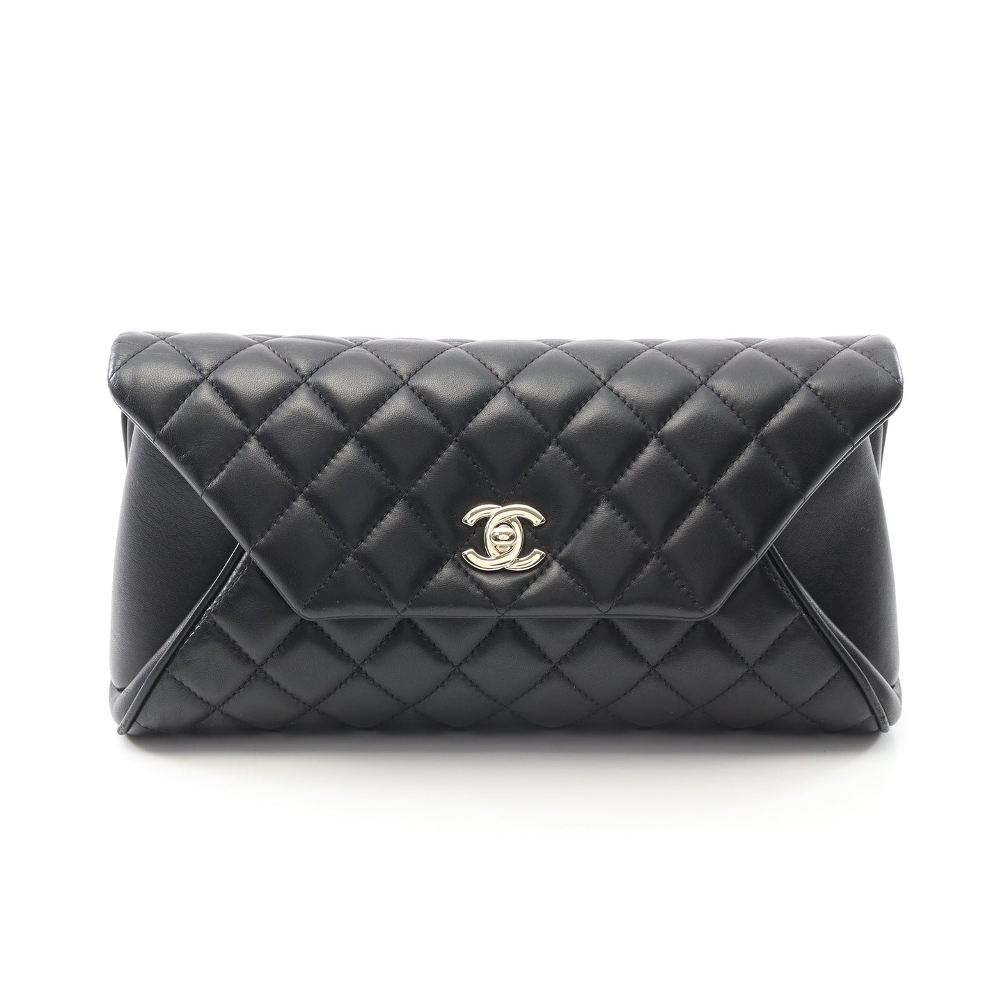 マトラッセ クラッチバッグ ラムスキン ブラック ゴールド金具 シャネル バッグ CHANEL