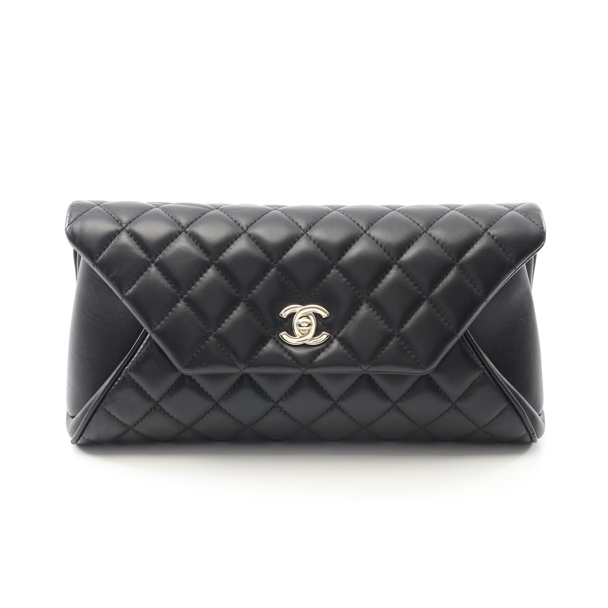 マトラッセ クラッチバッグ ラムスキン ブラック ゴールド金具 シャネル バッグ CHANEL