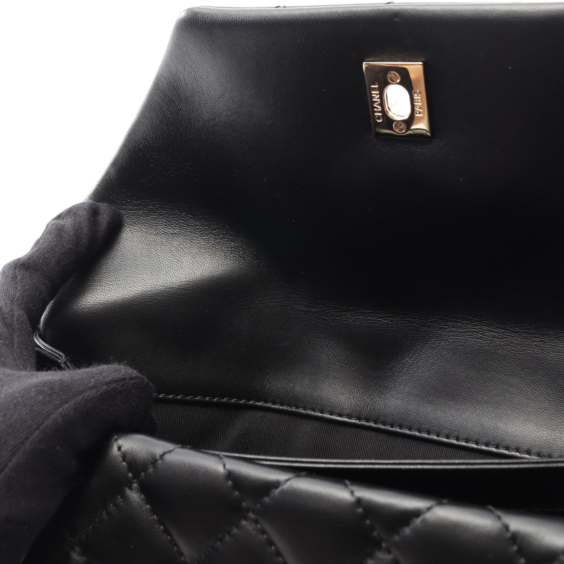 マトラッセ クラッチバッグ ラムスキン ブラック ゴールド金具 シャネル バッグ CHANEL