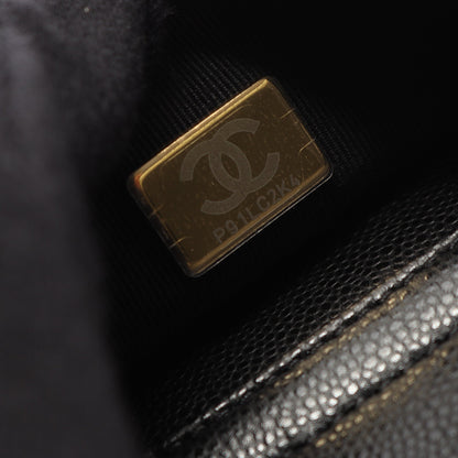 マトラッセ バックパック リュックサック キャビアスキン ブラック ゴールド金具 シャネル バッグ CHANEL