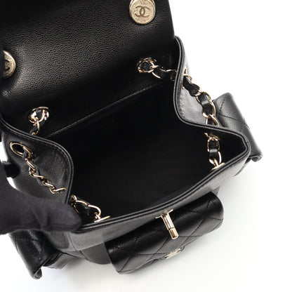 マトラッセ バックパック リュックサック キャビアスキン ブラック ゴールド金具 シャネル バッグ CHANEL