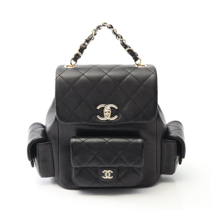 マトラッセ バックパック リュックサック キャビアスキン ブラック ゴールド金具 シャネル バッグ CHANEL