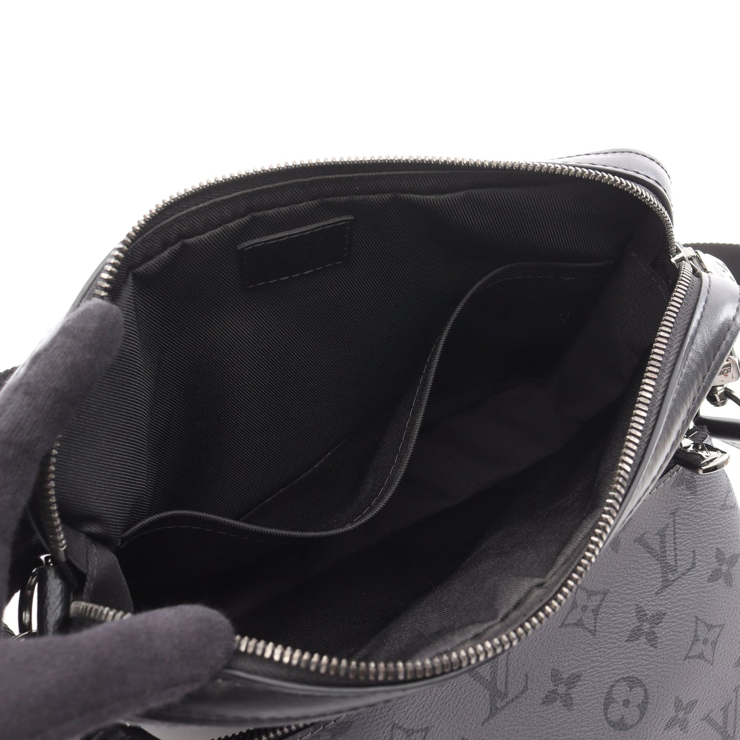 トリオ メッセンジャー モノグラム エクリプス ショルダーバッグ PVC レザー ブラック グレー ルイヴィトン バッグ LOUIS VUITTON