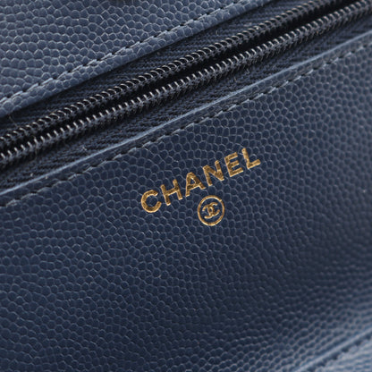 マトラッセ チェーンウォレット キャビアスキン ネイビー ゴールド金具 シャネル バッグ CHANEL