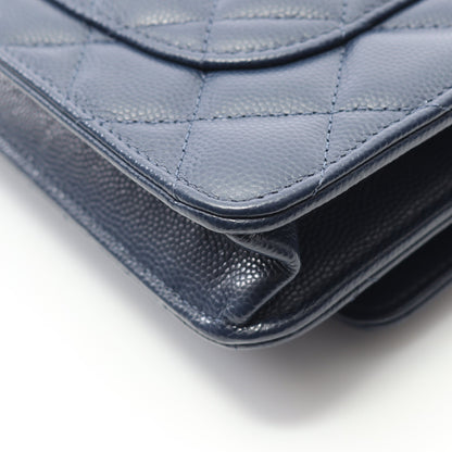 マトラッセ チェーンウォレット キャビアスキン ネイビー ゴールド金具 シャネル バッグ CHANEL