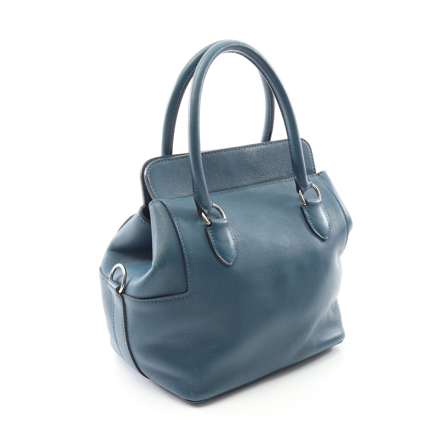 ツールボックス20 ハンドバッグ ヴォースイフト ブルー シルバー金具 2WAY □D刻印 エルメス バッグ HERMES