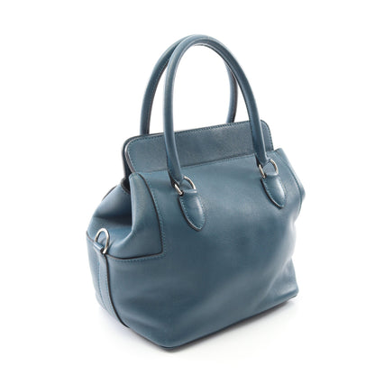 ツールボックス20 ハンドバッグ ヴォースイフト ブルー シルバー金具 2WAY □D刻印 エルメス バッグ HERMES