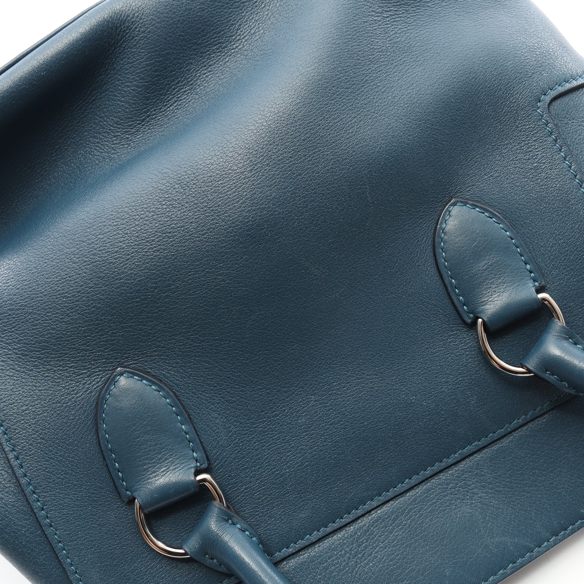 ツールボックス20 ハンドバッグ ヴォースイフト ブルー シルバー金具 2WAY □D刻印 エルメス バッグ HERMES