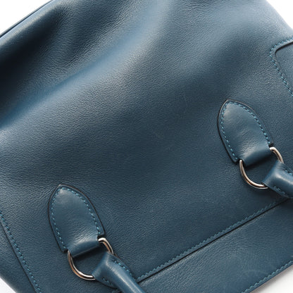 ツールボックス20 ハンドバッグ ヴォースイフト ブルー シルバー金具 2WAY □D刻印 エルメス バッグ HERMES
