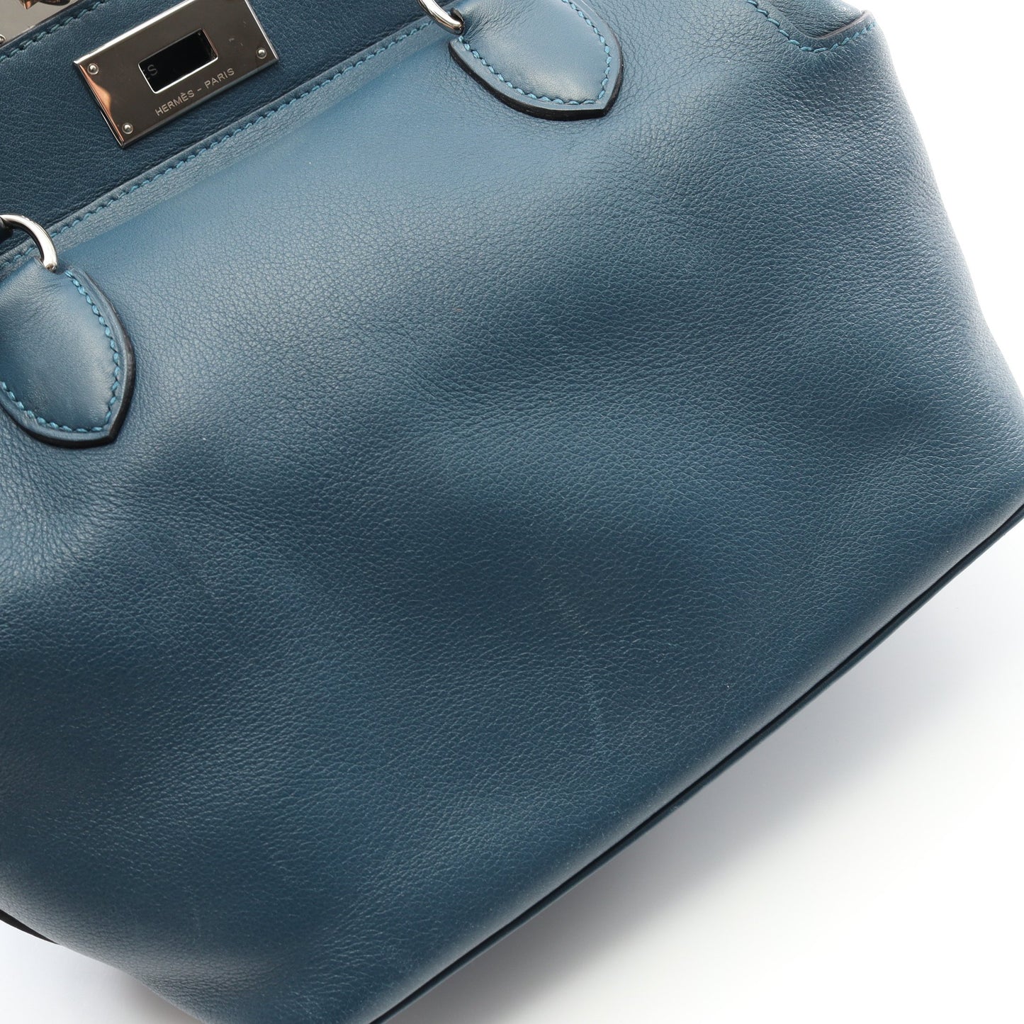 ツールボックス20 ハンドバッグ ヴォースイフト ブルー シルバー金具 2WAY □D刻印 エルメス バッグ HERMES