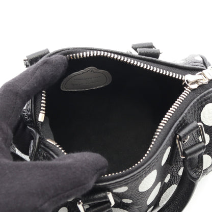 LOUIS VUITTON × yayoi kusama ナノスピーディ インフィニティドット ショルダーバッグ PVC レザー ブラック ホワイト 2WAY ルイヴィトン バッグ LOUIS VUITTON