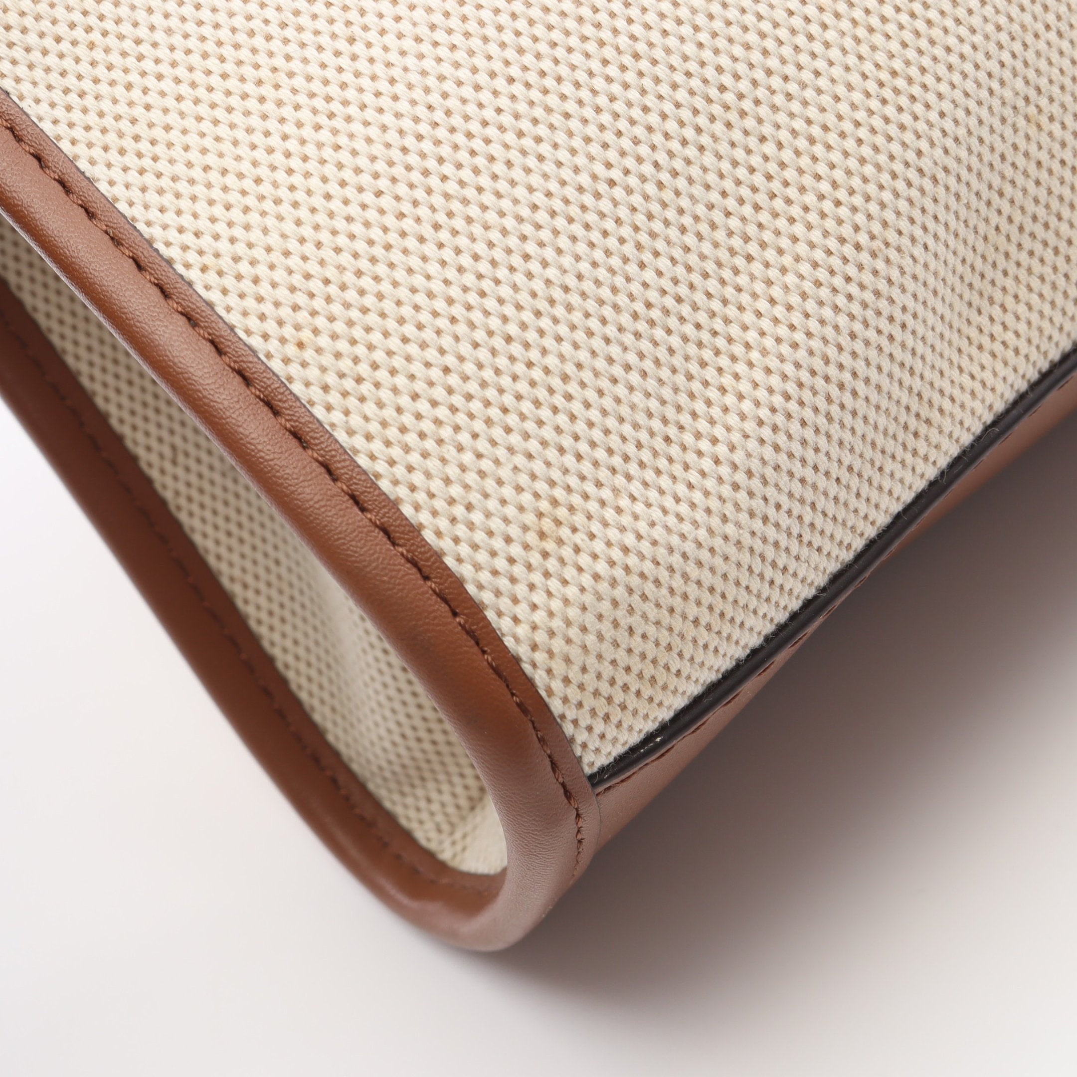 ハンドバッグ キャンバス レザー アイボリー ブラウン 2WAY マイケル