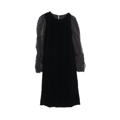 ワンピース 長袖 ビスコース ベロア ブラック マックスマーラ ワンピース Max Mara