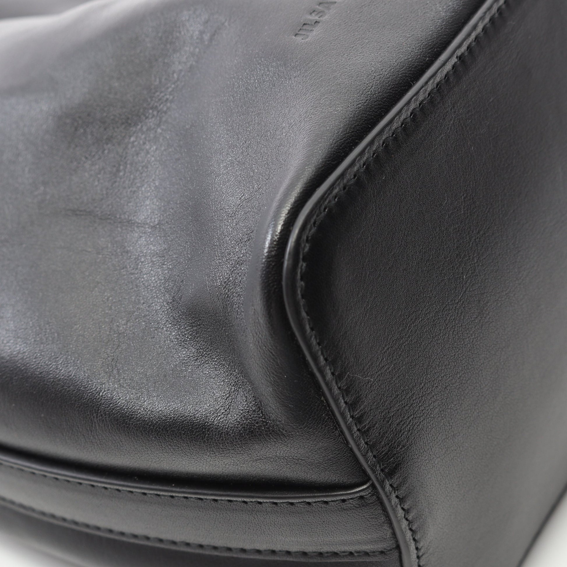 ドローストリング ショルダーバッグ レザー ブラック ジルサンダー バッグ JIL SANDER