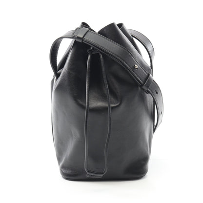 ドローストリング ショルダーバッグ レザー ブラック ジルサンダー バッグ JIL SANDER