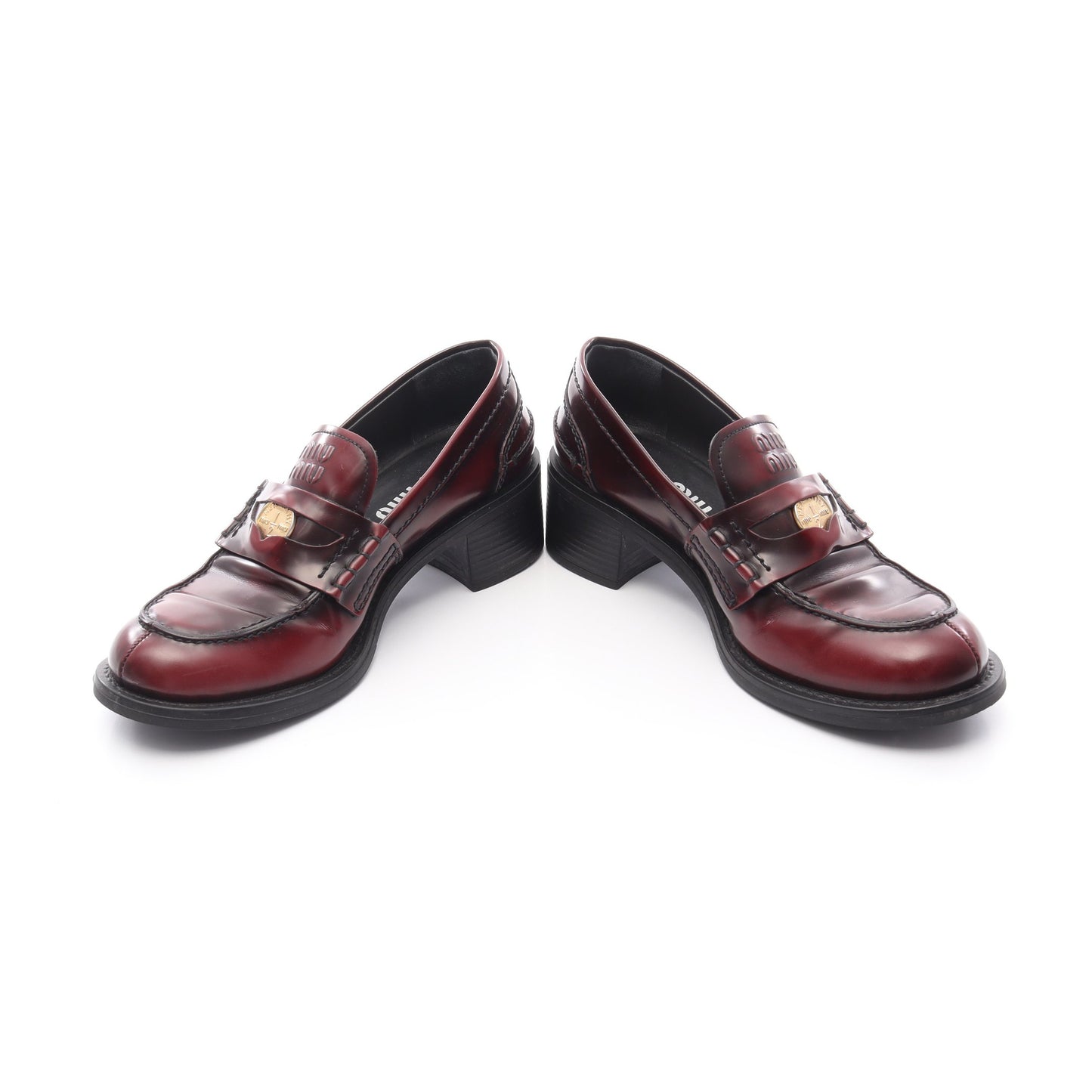 ローファー ロゴコイン レザー ボルドー ミュウミュウ シューズ miu miu