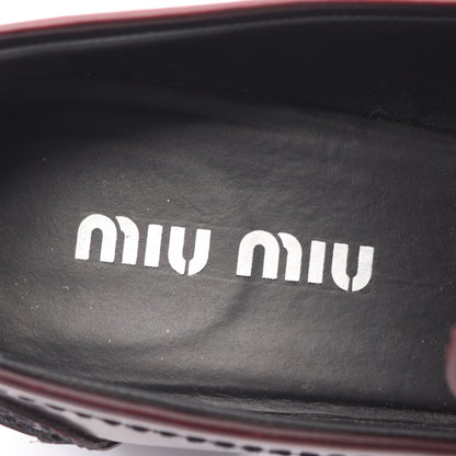 ローファー ロゴコイン レザー ボルドー ミュウミュウ シューズ miu miu