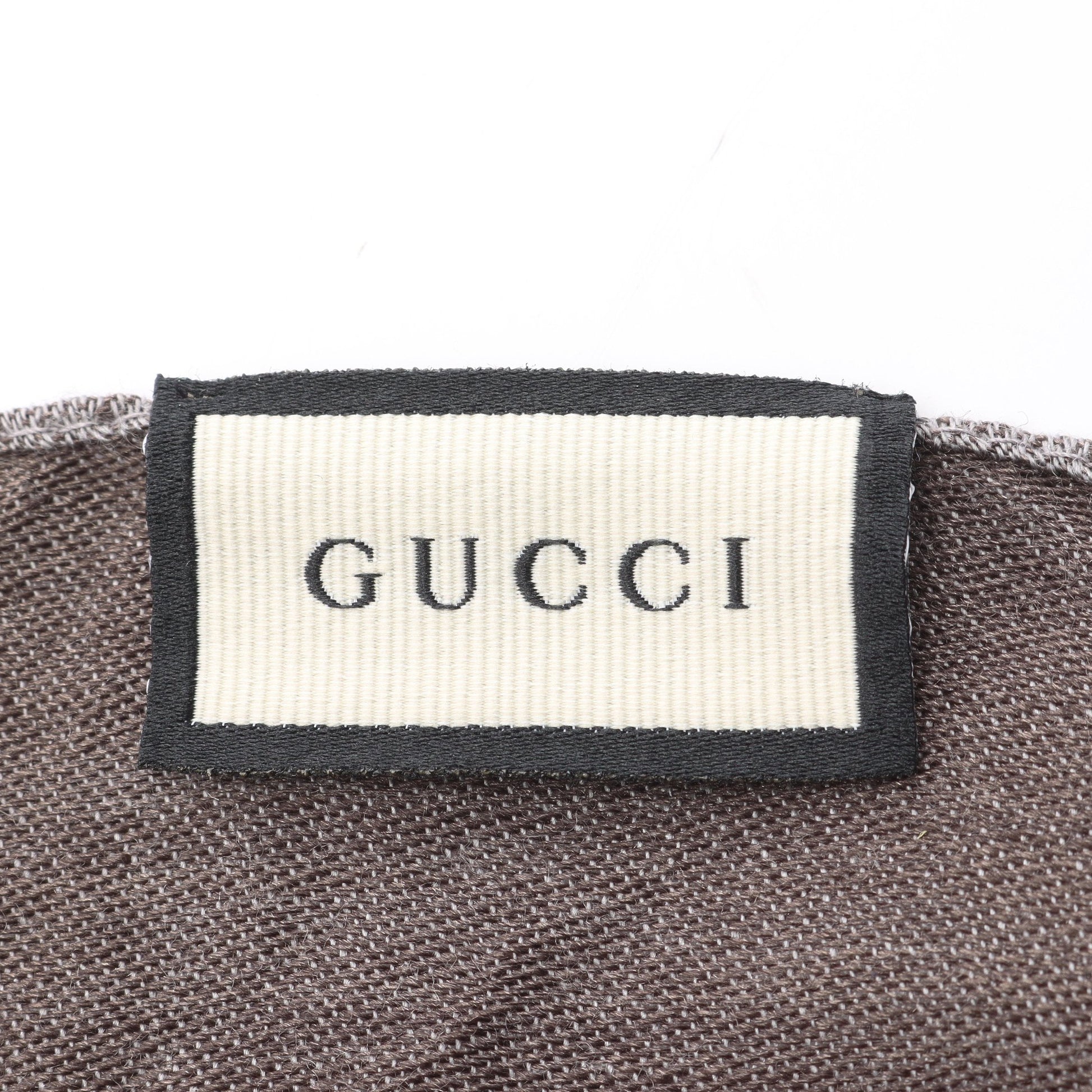 GG柄 ストール スカーフ マフラー ウール シルク ダークブラウン グッチ 財布・小物 GUCCI