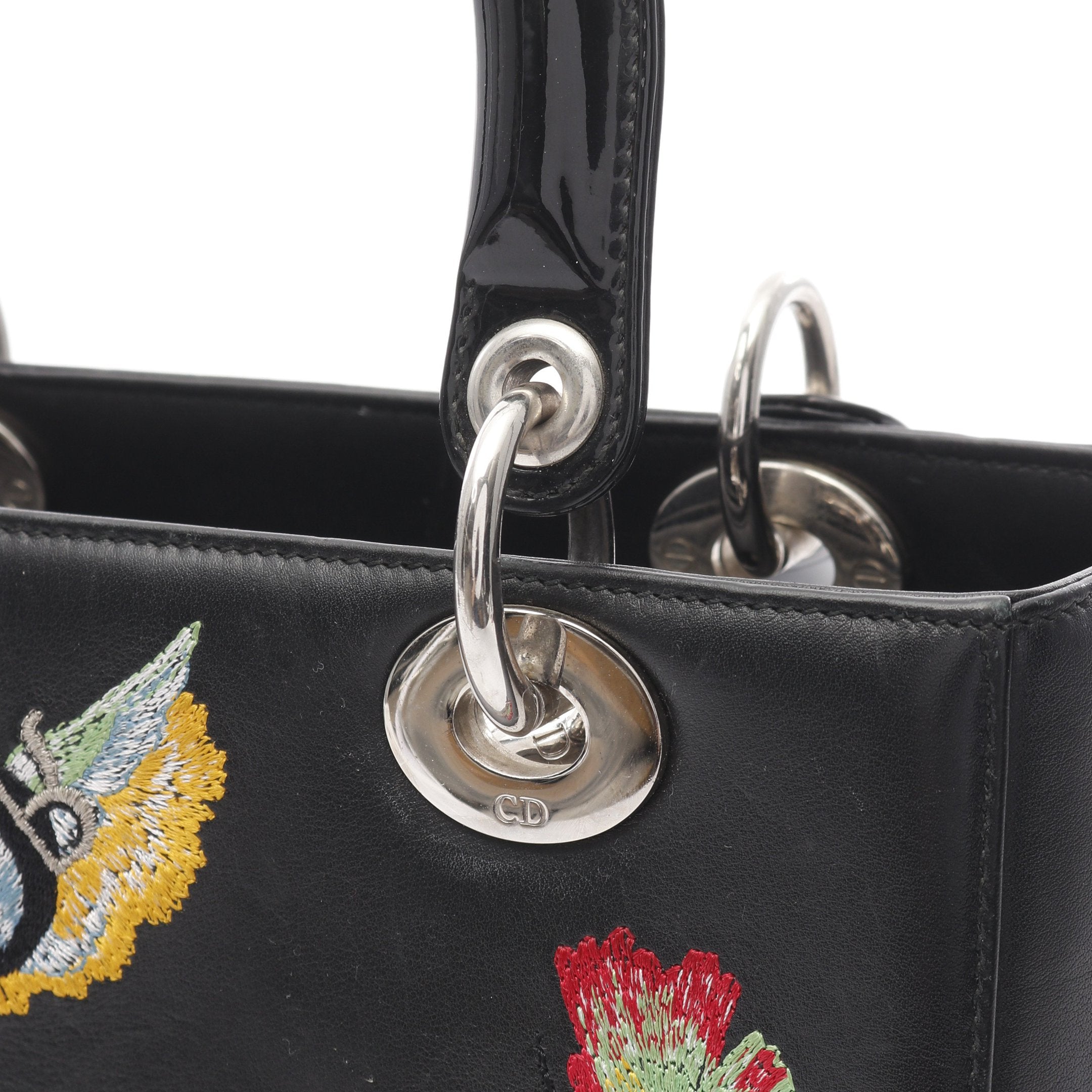 MiuMiu store Dior ディオール　エナメルバッグ　黒 Dior エナメルブラック レディディオール