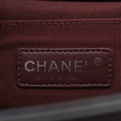 ボーイシャネル チェーンショルダーバッグ ラムスキン ブラック ホワイト アンティークシルバー金具 シャネル バッグ CHANEL