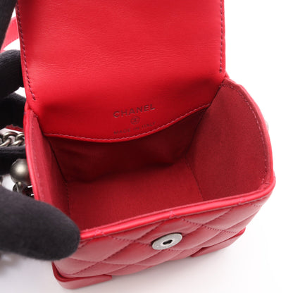 マトラッセ ミニバニティ マゼンダ チェーンショルダーバッグ ラムスキン ピンクレッド アンティークシルバー金具 シャネル バッグ CHANEL