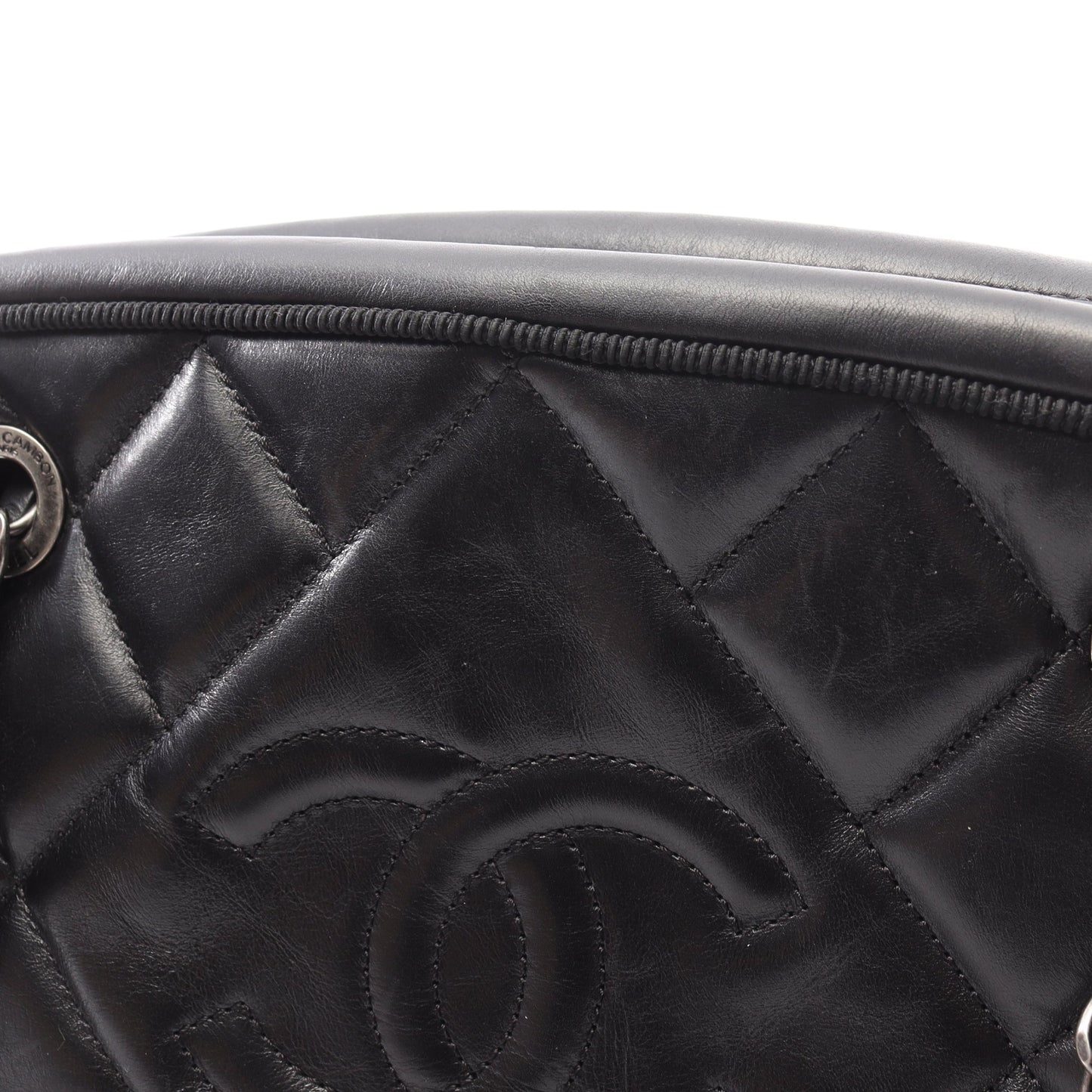 マトラッセ チェーンショルダーバッグ ラムスキン ブラック シルバー金具 シャネル バッグ CHANEL