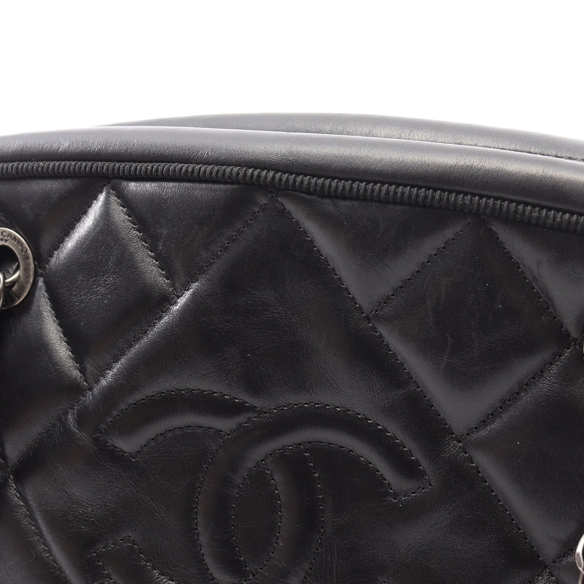 マトラッセ チェーンショルダーバッグ ラムスキン ブラック シルバー金具 シャネル バッグ CHANEL