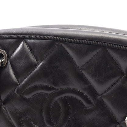 マトラッセ チェーンショルダーバッグ ラムスキン ブラック シルバー金具 シャネル バッグ CHANEL