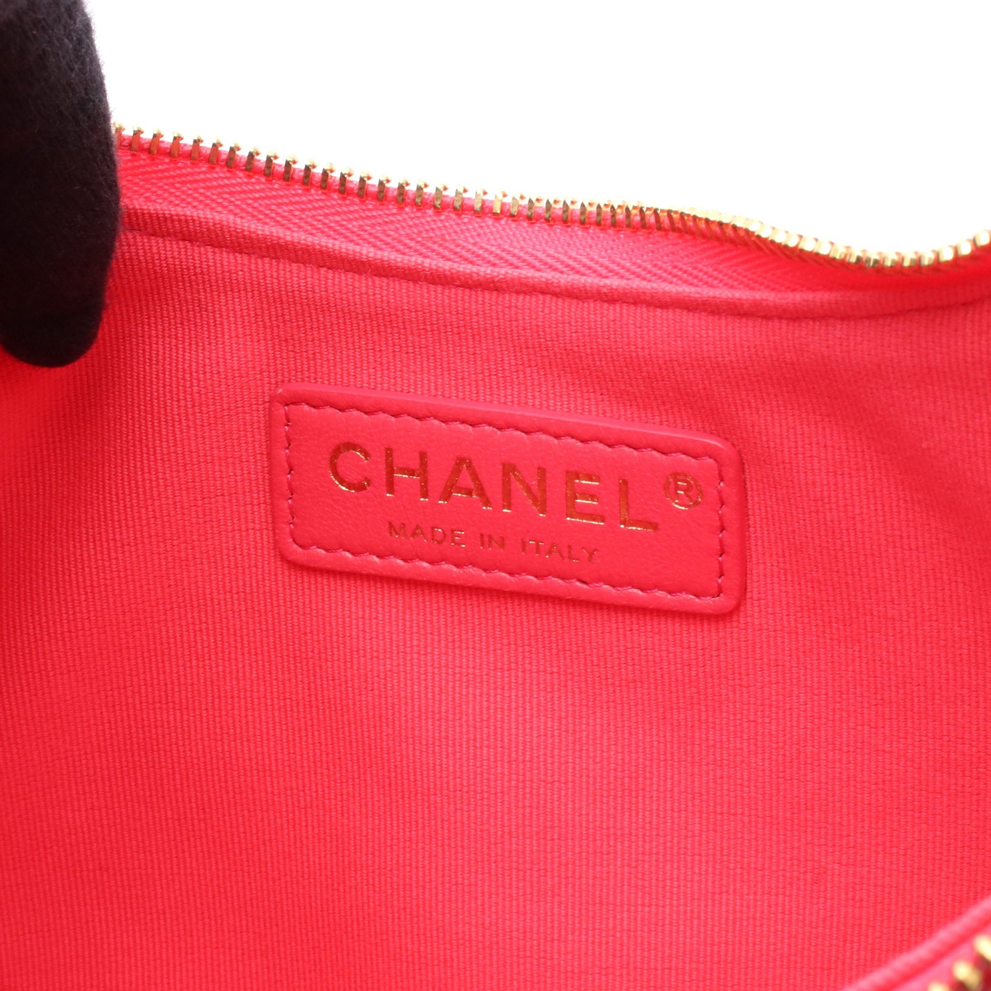 マトラッセ ハーフムーン チェーンショルダーバッグ レザー ピンク ゴールド金具 シャネル バッグ CHANEL