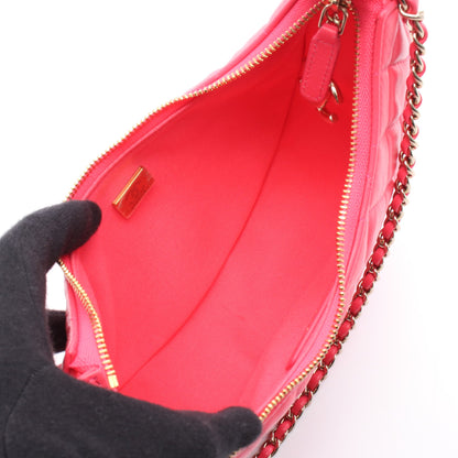 マトラッセ ハーフムーン チェーンショルダーバッグ レザー ピンク ゴールド金具 シャネル バッグ CHANEL