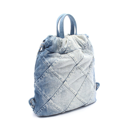 シャネル22 バックパック ナップサック デニム ブルー シルバー金具 シャネル バッグ CHANEL