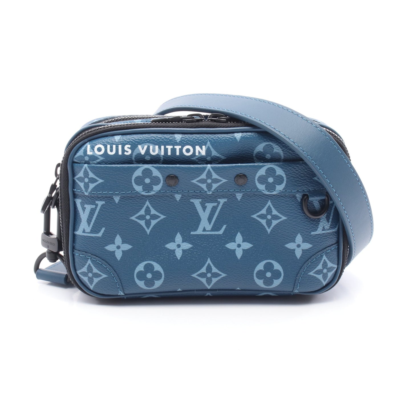 ナノ アルファ ウェアラブル ウォレット モノグラム ショルダーバッグ PVC レザー ブルー ルイヴィトン バッグ LOUIS VUITTON
