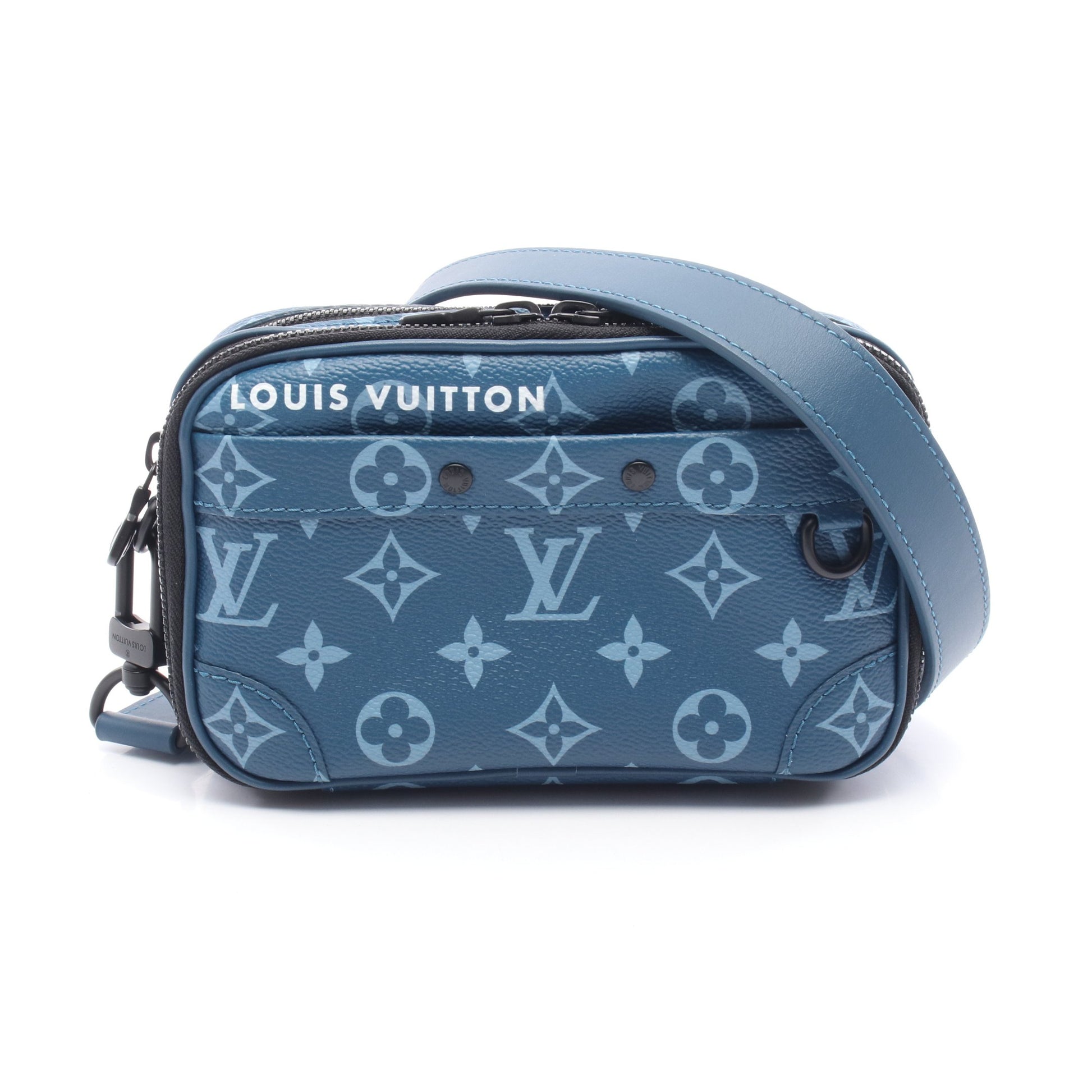 ナノ アルファ ウェアラブル ウォレット モノグラム ショルダーバッグ PVC レザー ブルー ルイヴィトン バッグ LOUIS VUITTON
