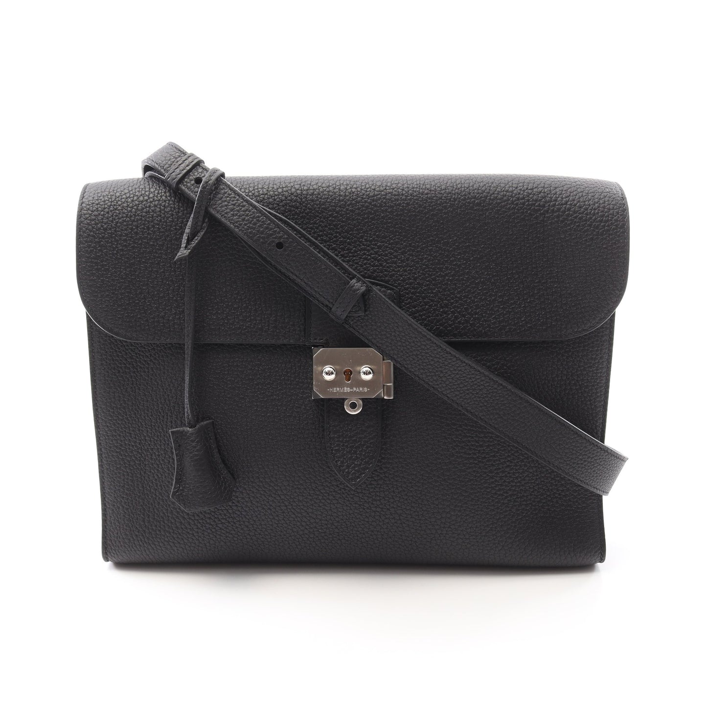 サックアデペッシュ29 ショルダーバッグ トゴ ブラック シルバー金具 B刻印 エルメス バッグ HERMES