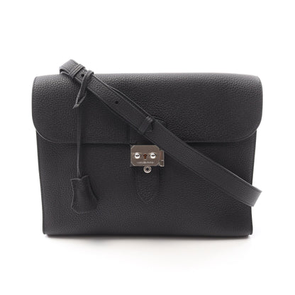 サックアデペッシュ29 ショルダーバッグ トゴ ブラック シルバー金具 B刻印 エルメス バッグ HERMES