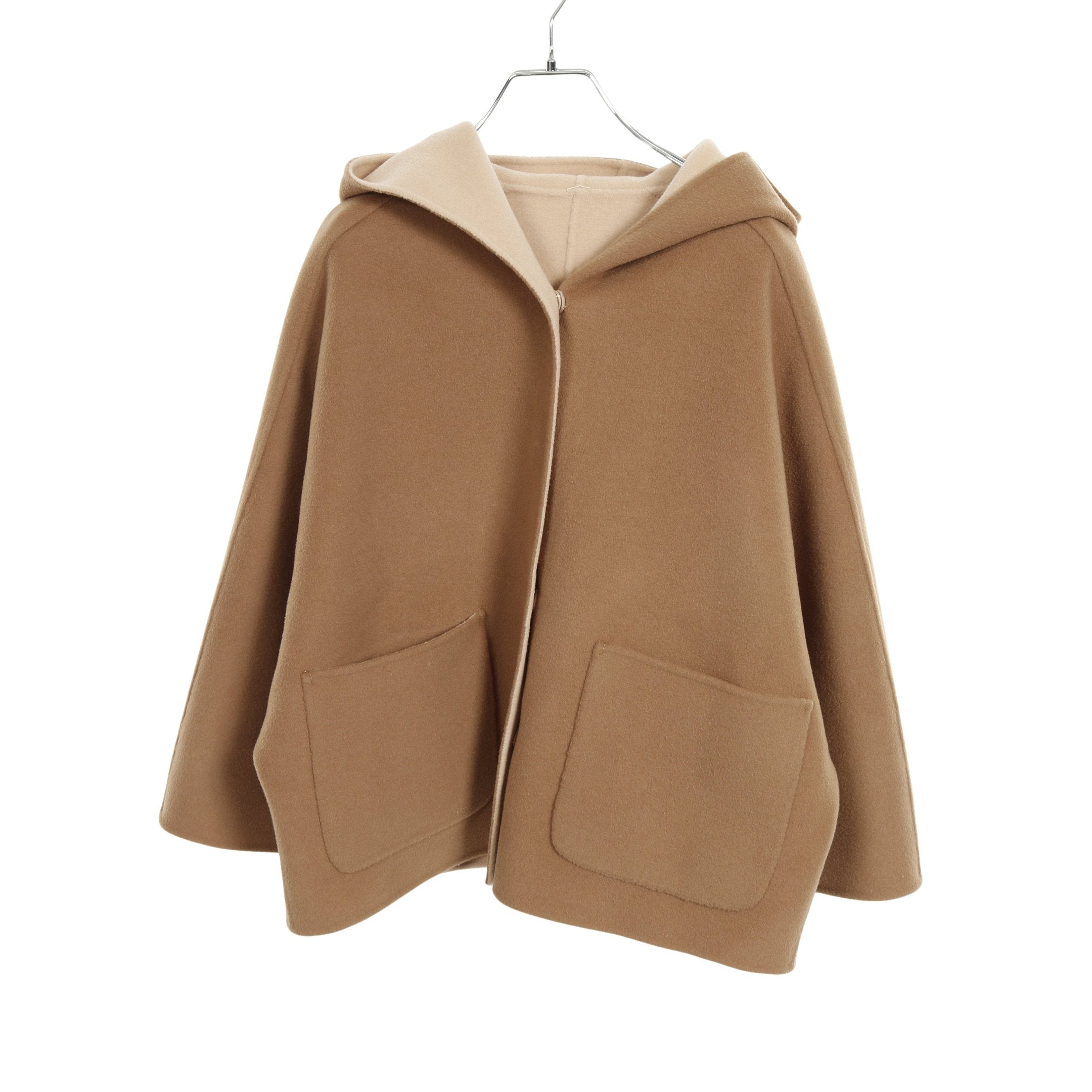 MAGNO リバーシブル コート ウール ベージュ ブラウン フード付き