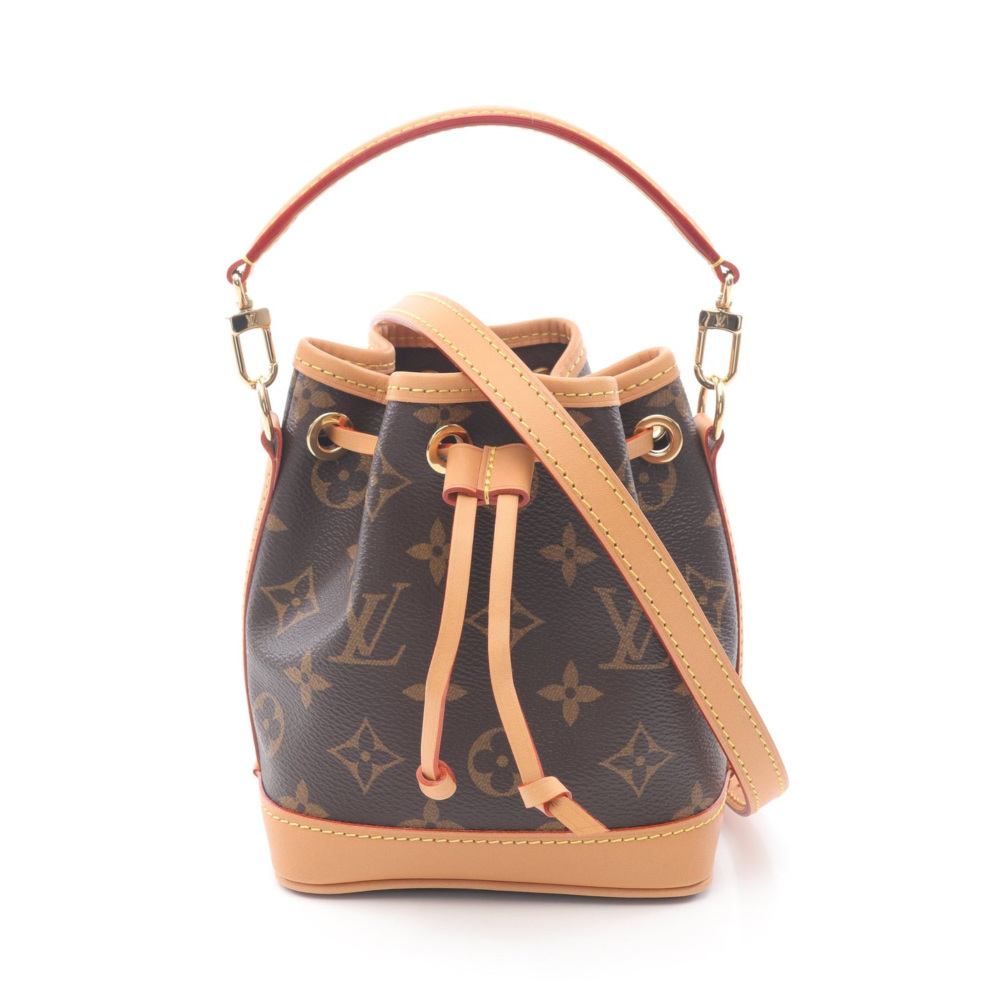 ナノ ノエ モノグラム ハンドバッグ PVC レザー ブラウン 2WAY ルイヴィトン バッグ LOUIS VUITTON