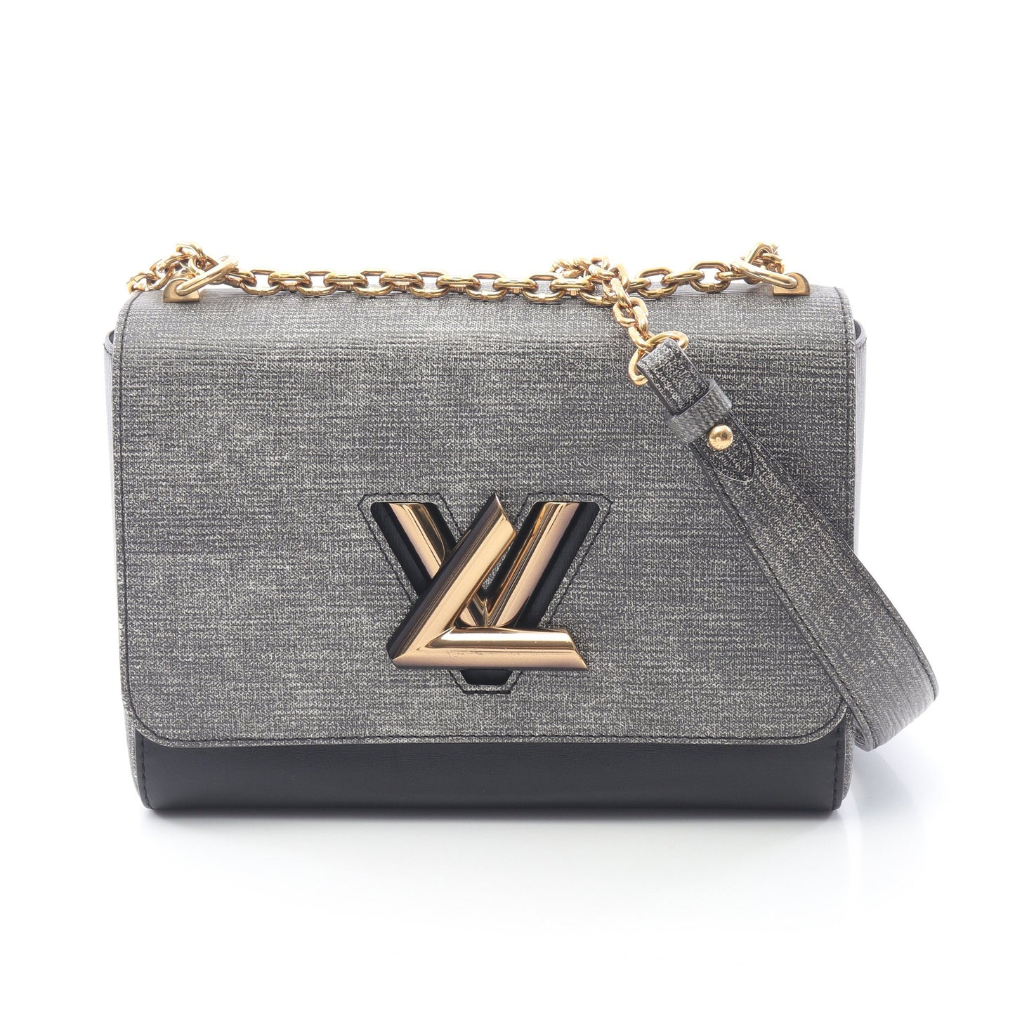 ツイストMM チェーンショルダーバッグ レザー ブラック グレー ルイヴィトン バッグ LOUIS VUITTON